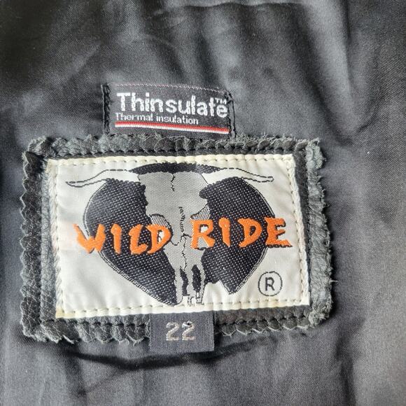 Wild Ride Women's Vintage Black Leather Fitted Motorcycle Jacket Lined 22 XL - Picture 12 of 13